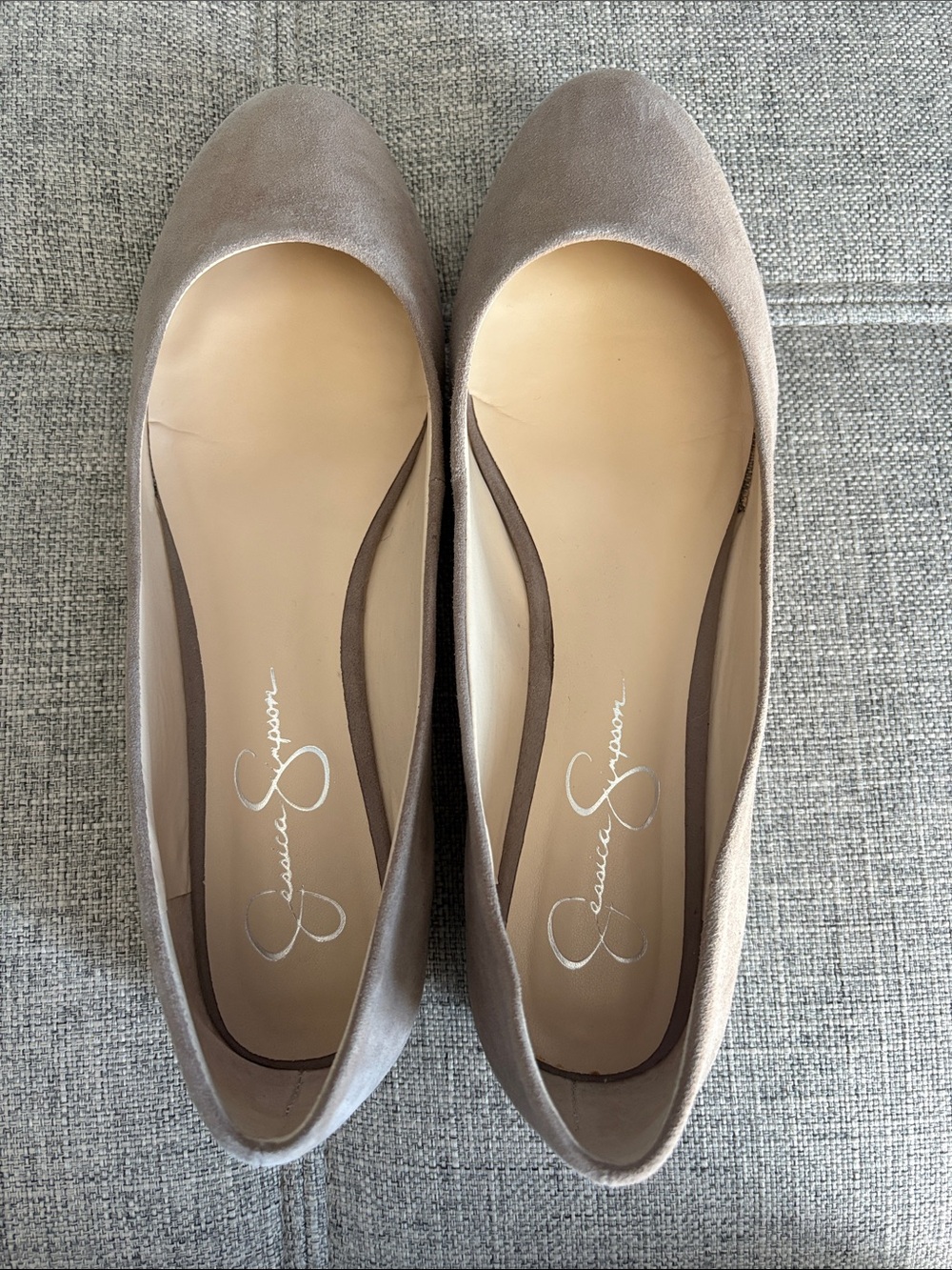 Jessica Simpson Taupe Suede Ballet Flats
